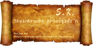 Steinbrecht Krisztián névjegykártya